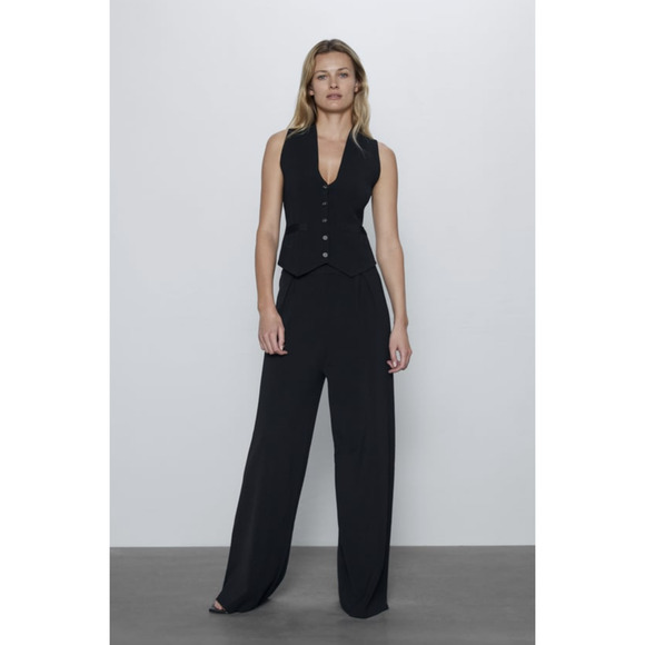 Zara Wide Leg Dart Pants - Picture 2 of 11